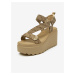 Béžové dámske vzorované sandále na kline Guess Ocilia