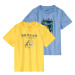 lupilu® Chlapčenské bavlnené tričko, 2 kusy (svetlomodrá/žltá)