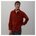 Reserved - Menčestrová bunda z recyklovanej bavlny - Červená