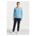 SVETER GANT COTTON LINEN C-NECK EAST COAST SKY