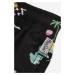 Detské krátke nohavice Happy Socks Island In The Sun čierna farba, vzorované, nastaviteľný pás, 