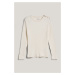 SVETER GANT MINI CABLE KNIT C-NECK CREAM