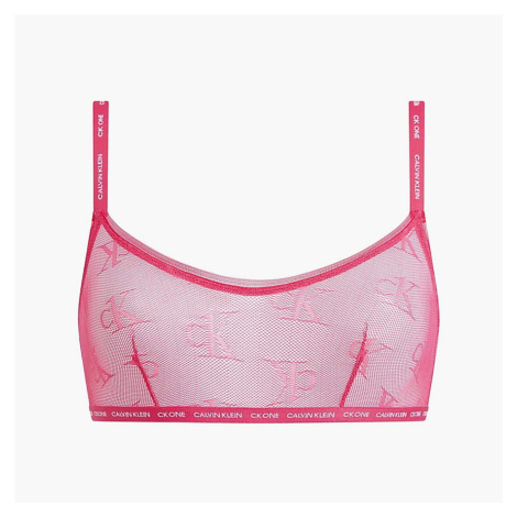 Calvin Klein Ck1 Logo Lace Unlined Bralette Pink Splendor