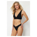 Trendyol Black Textured Regular Bikini Bottom