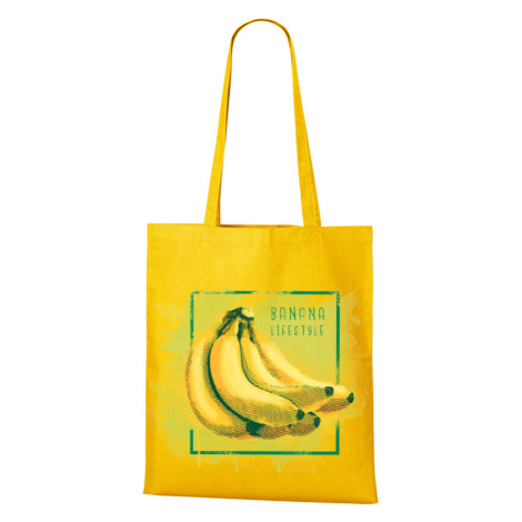 Plátená taška s potlačou banánov - plátená taška na nákupy