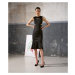 Šaty Karl Lagerfeld Cut Out Dress Black