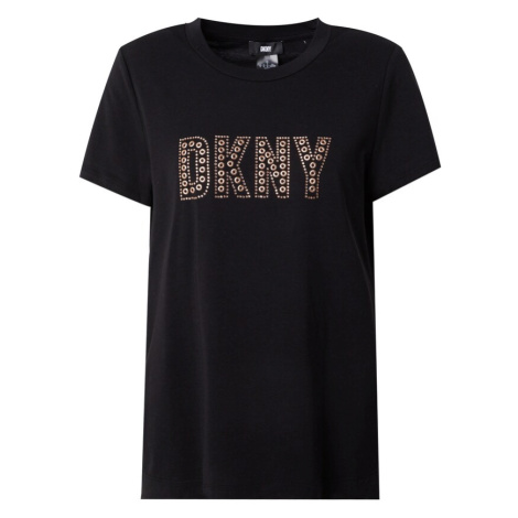 DKNY Tričko  bronzová / čierna