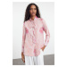 Trendyol Dusty Rose Patterned Ruffle Woven Shirt