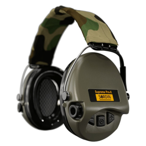 Elektronické chrániče sluchu Supreme Pro-X Sordin®, textilný náhlavník – Zelená