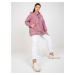 Plus size powder pink zip-up sweatshirt