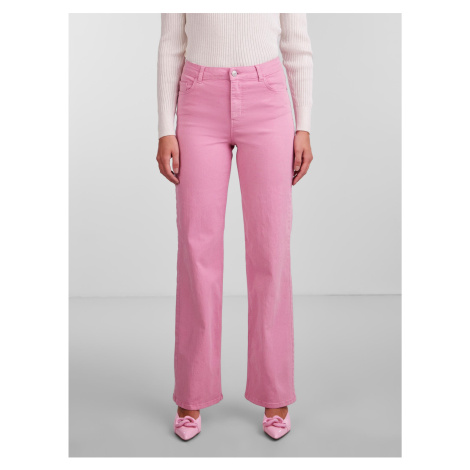 Pink Women's Wide Jeans Pieces Peggy - Women