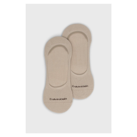 Ponožky Calvin Klein (2-pak) pánske, béžová farba