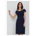 Šaty Lauren Ralph Lauren tmavomodrá farba, mini, rovný strih