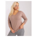 Dark beige plus size crewneck