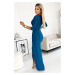 Lesklé modré šaty s trblietkami MILENA 404-4