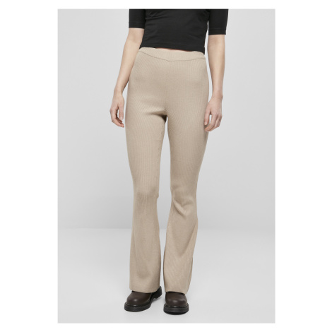 Women's ribbed knit leggings Bootcut lighttaupe Urban Classics