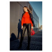 Lady's fitted turtleneck neon orange