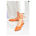 Fox Shoes Orange Women's Tied Ankle Flats shoes