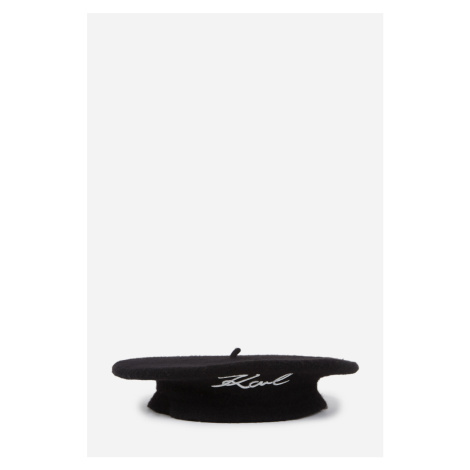 Klobúk Karl Lagerfeld K/Signature Wool Beret Black