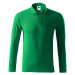 MALFINI Pánska polokošeľa s dlhým rukávom Pique Polo LS - Stredne zelená
