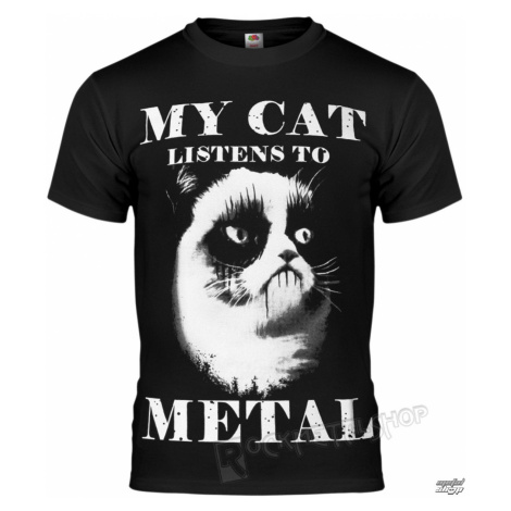tričko hardcore AMENOMEN MY CAT LISTENS TO METAL Čierna