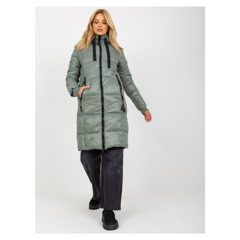 Khaki dámska zimná bunda s kapucňou SUBLEVEL