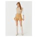 Koton Suede Look Flounce Mini Skirt