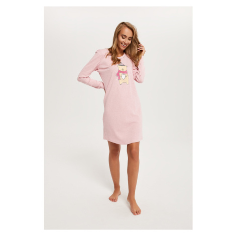 Women's Long Sleeve Shirt Baula - Melange Pink Italian Fashion