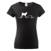 Dámské tričko s potlačou plemena American Akita tep - pre milovníkov psov