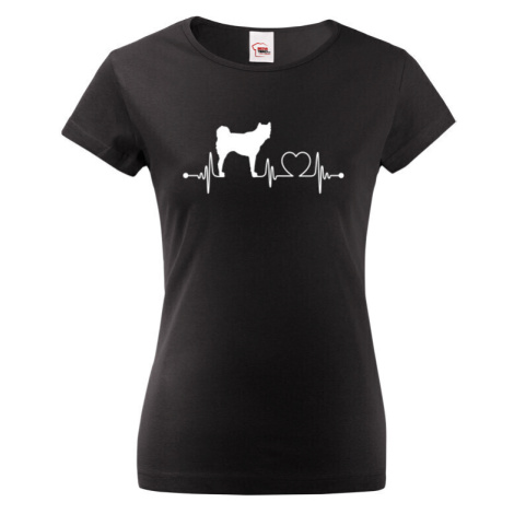 Dámské tričko s potlačou plemena American Akita tep - pre milovníkov psov