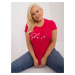 Red women's plus size T-shirt with inscription