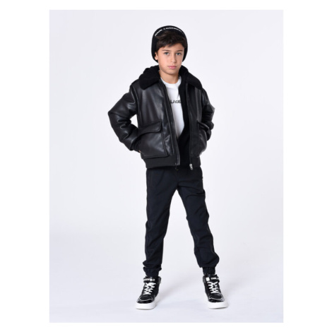 Karl Lagerfeld Kids Bavlnené nohavice Z24167 D Čierna Regular Fit