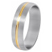 Troli Oceľový prsteň so zlatým prúžkom 63 mm