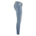Dámske džínsy s kvetinovou podšívkou D8578 - Sublevel Modrá