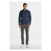 SVETER GANT CLASSIC COTTON HALF ZIP DARK JEANSBLUE MELANGE