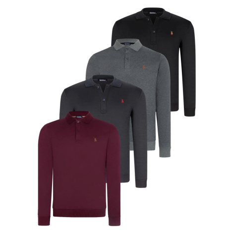 SET OF FOUR V4007 DEWBERRY MEN'S SWEATSHIRT-BLACK-NAVY-ANTHRACITE-PURPLE