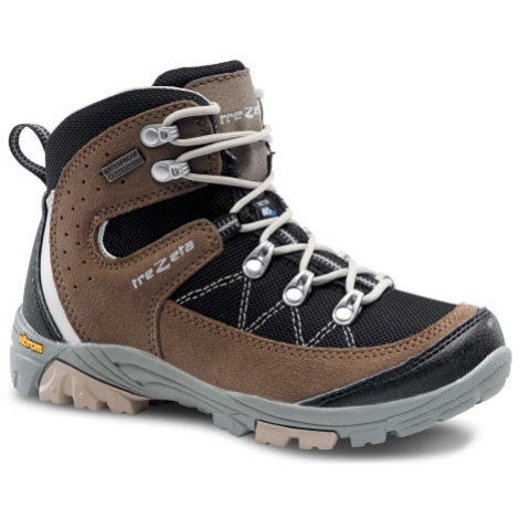 Detská vysoká turistická obuv TREZETA Cyclone Wp Kid, Black Brown