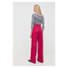 Nohavice MAX&Co. dámske, ružová farba, rovné, vysoký pás