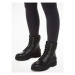 Tommy Hilfiger Členková obuv Feminine Felt Lace Up Bootie FW0FW07500 Čierna