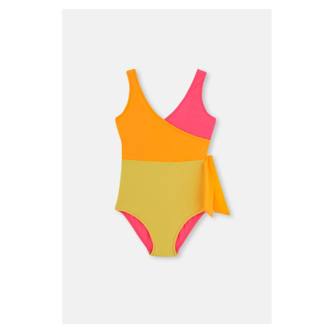 Dagi Yellow - Pink Double-breasted Swimsuit