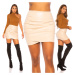 Sexy Koucla Faux Leather Ruffled Skirt CAPPUCCINO