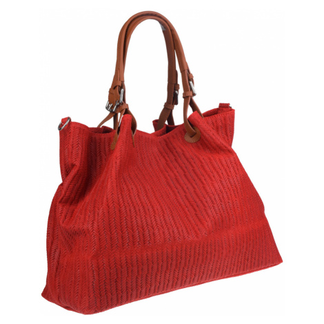 Červená kožená kabelka Belloza Rossa Aghi