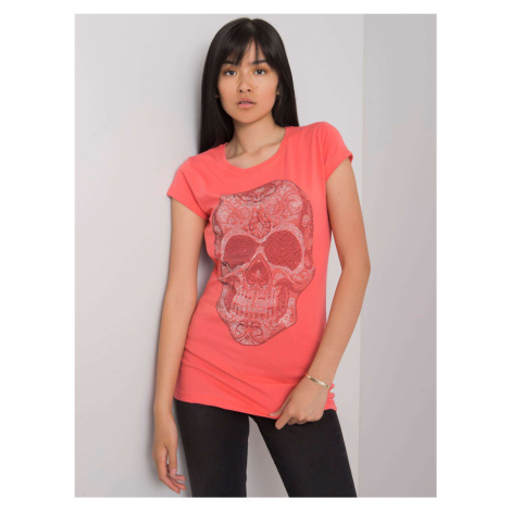 Women's coral shirt with skull