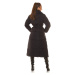 Sexy Fashionista Extra Long Winterjacke mit Gürtel black