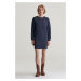 ŠATY GANT REL SHIELD C-NECK SWEAT DRESS EVENING BLUE