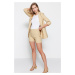 Trendyol Beige Button Detailed Woven Shorts