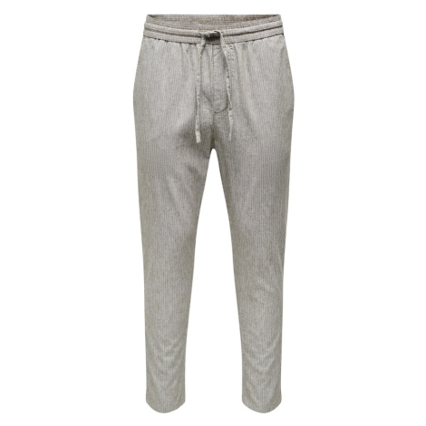 Only & Sons Nohavice 'Linus'  hnedá / šedobiela