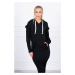Black dress with decorative ruffles and hood