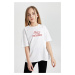 DEFACTO Girls Oversize Fit Crew Neck Back Printed Short Sleeve T-Shirt C2223a824sm