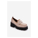 Women's leather loafers Beige